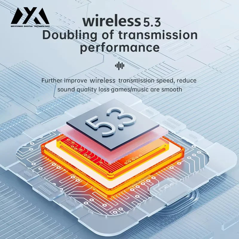MINI550-Wireless Headphones, High-Fidelity Stereo Headphones, With Noise Cancellation Feature and LED Display, Mini Headphones