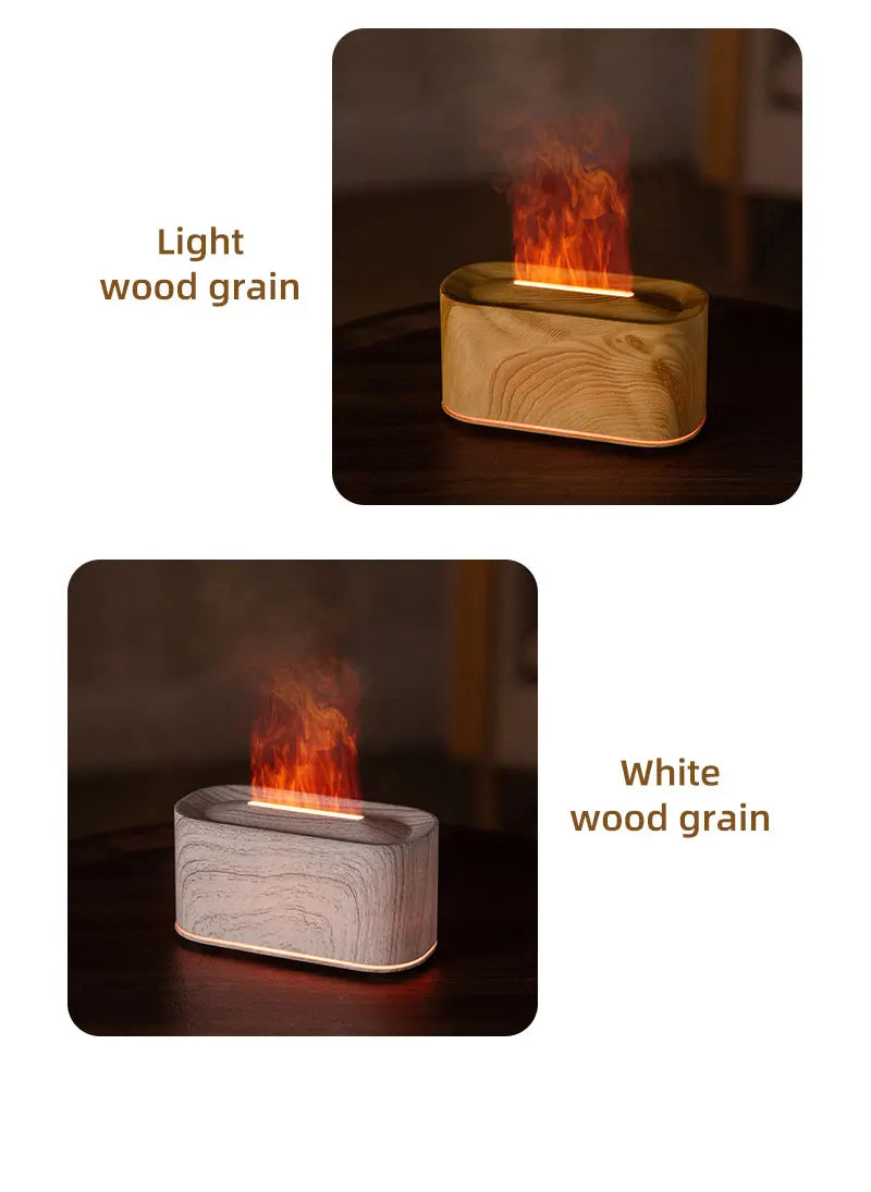 Aromatherapy Diffuser with Flame Effect, Essential Oil Diffuser and Cool Mist Humidifier, Silent Humidifier for Home and Bedroom