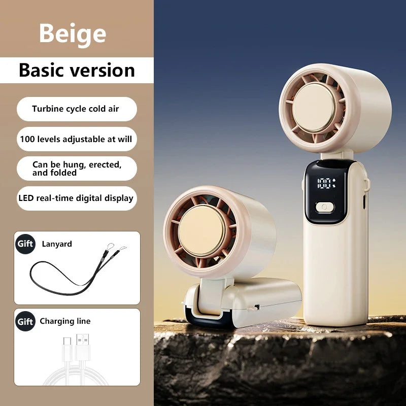 Lenovo Fast Chill Ice Compress Foldable/hangable Usb Desk Fan Ice Cooling Handheld Fan 100 Speeds Turbo Portable For Outdoor