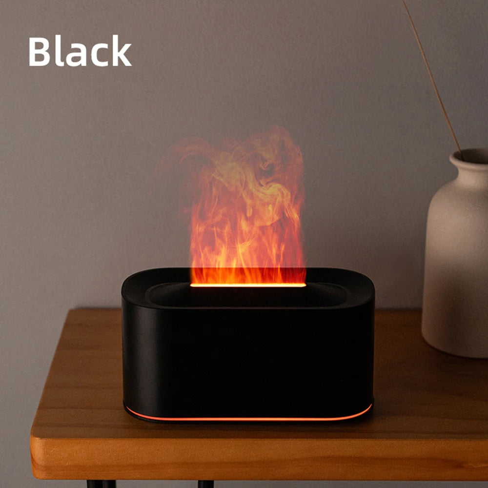 Aromatherapy Diffuser with Flame Effect, Essential Oil Diffuser and Cool Mist Humidifier, Silent Humidifier for Home and Bedroom