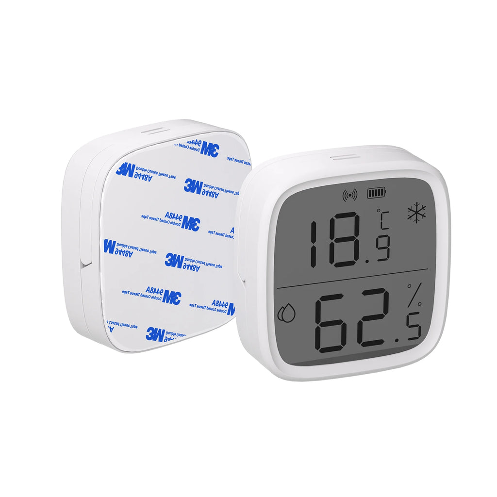 Digital thermometer with humidity gauge on a white background