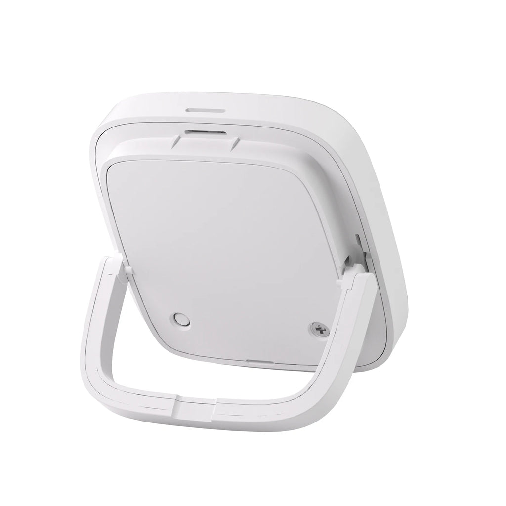 White electronic device with a screen on a white background