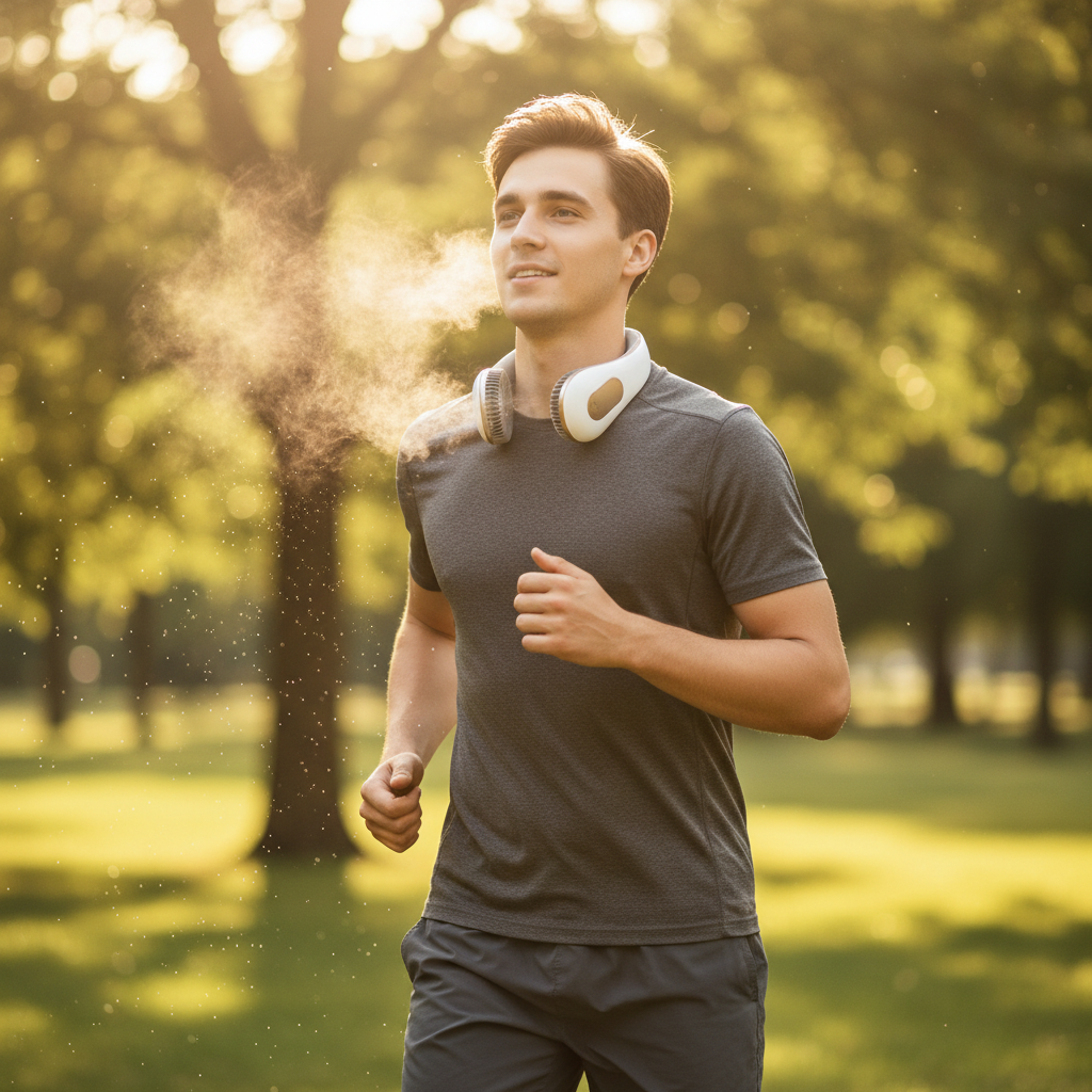 Wearable Neck Cooling Fan – Lifestyle