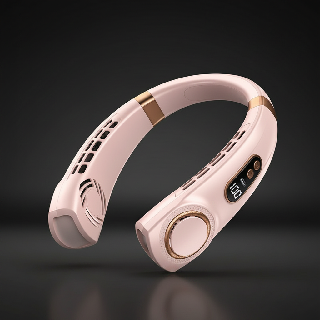 Wearable Neck Cooling Fan – Pink